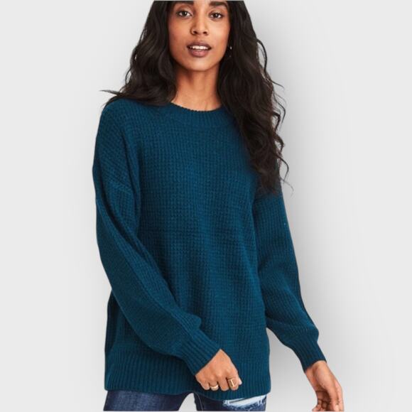 AE Cloudspun Turquoise Waffle Knit Sweater XS | Cozy Soft Grunge Aesthetic - Picture 1 of 6